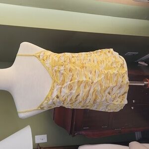 Nwt All Saints Tami Oniyuri Yellow Camo Tank-Size 6​​​​​​​​